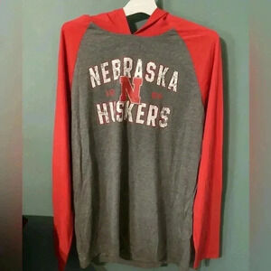 Nebraska Cornhuskers Gray and Red Men’s Shirted Hoodie